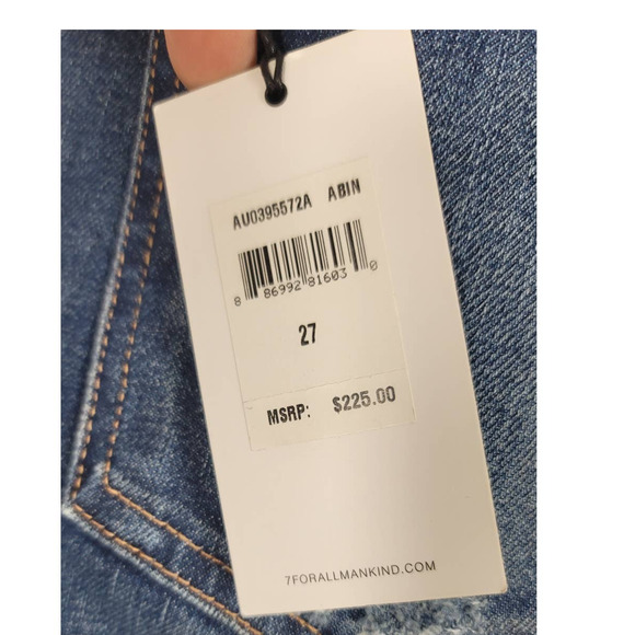 7 For All Mankind The Real Relaxed Skinny The Girlfriend Jeans 27 NWT MSRP $225 - Picture 4 of 7